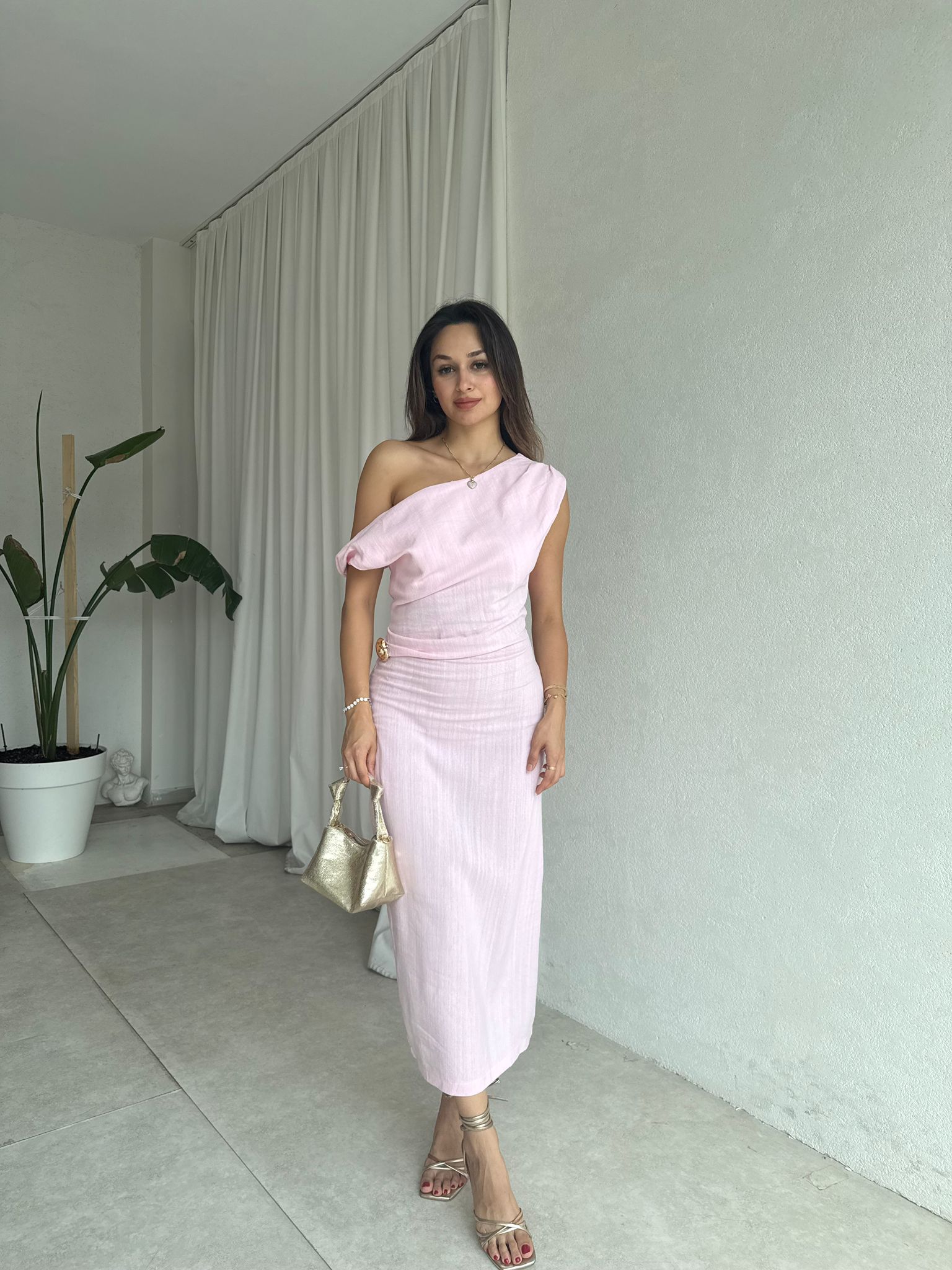 CHOOSE Elbise 8016- Pembe