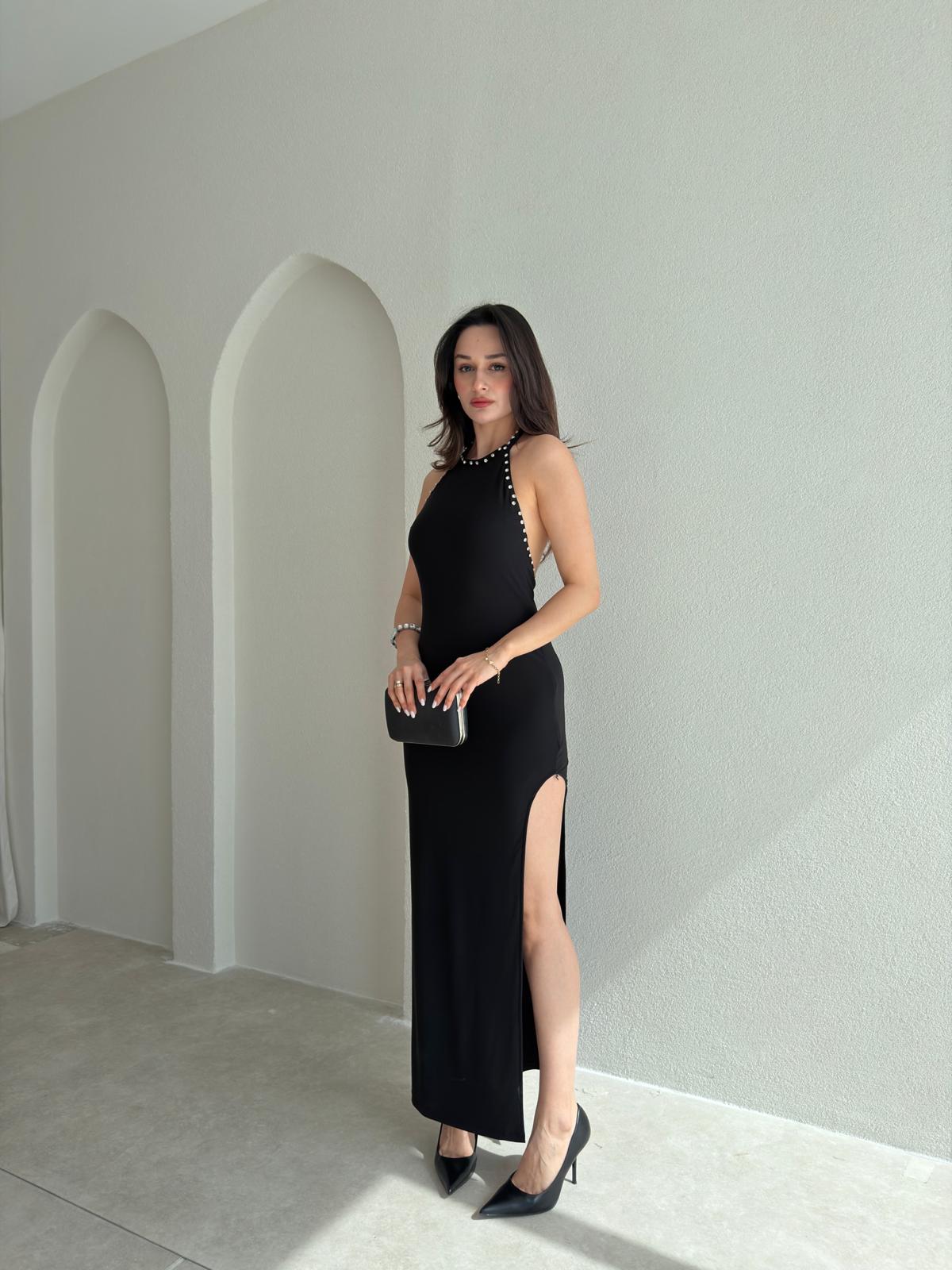CHRİS Maxi Elbise 3823 - Siyah