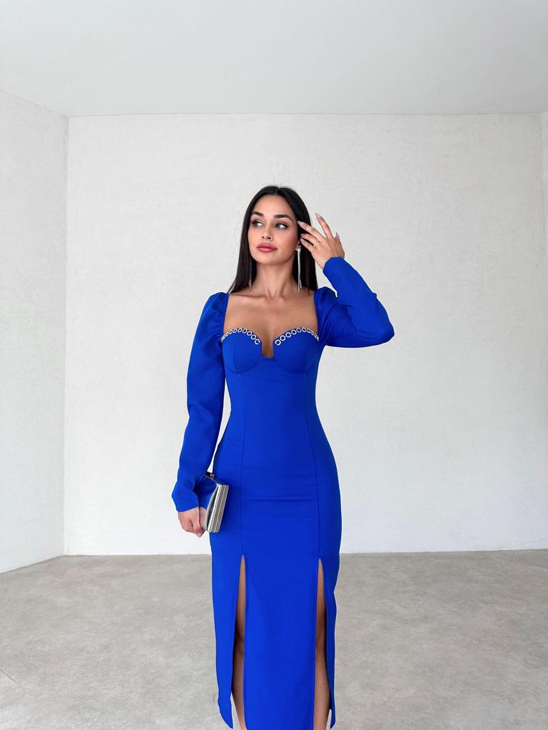  JİLLİAN Elbise 5029 - Mavi