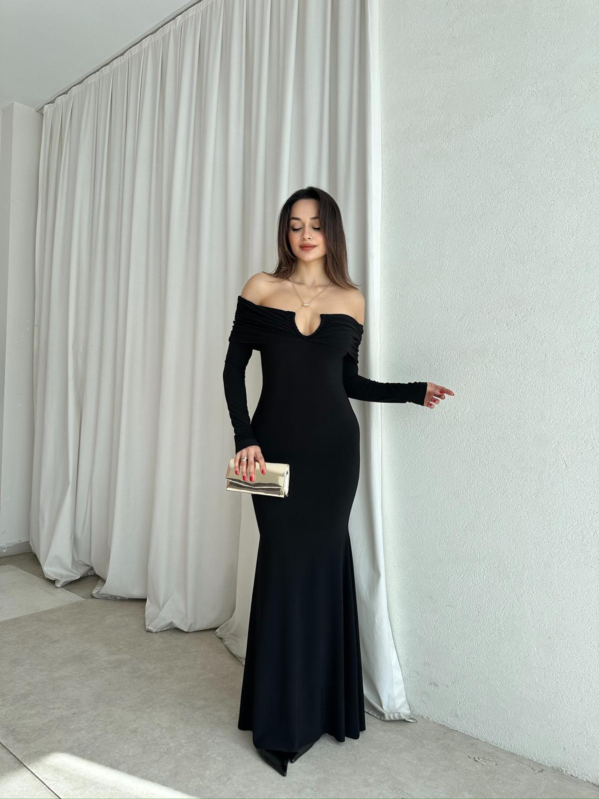 CLARET Maxi Elbise 8277 - Siyah