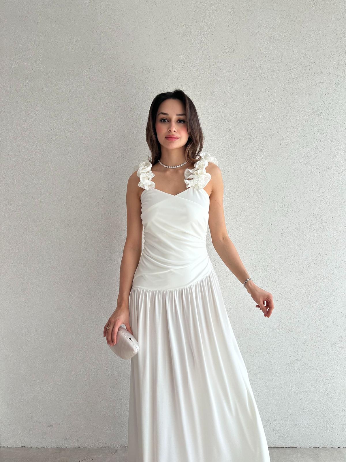 CLOUDY Maxi Elbise 2023 - Beyaz