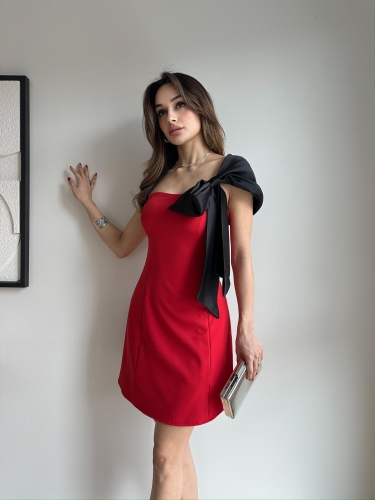 COAST Mini Elbise 7103 - Kırmızı - Mooi Butik