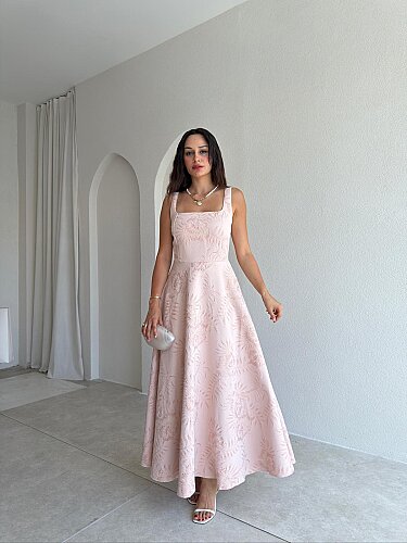CORDOVA Maxi Elbise - 0714 - Pudra - Mooi Butik