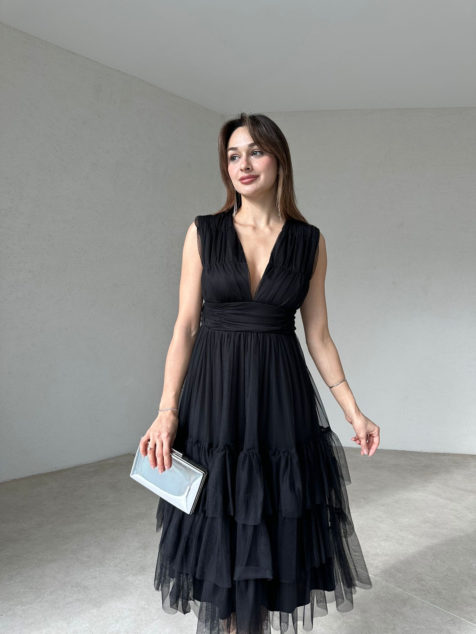 COZA Midi Elbise 5141 - Siyah