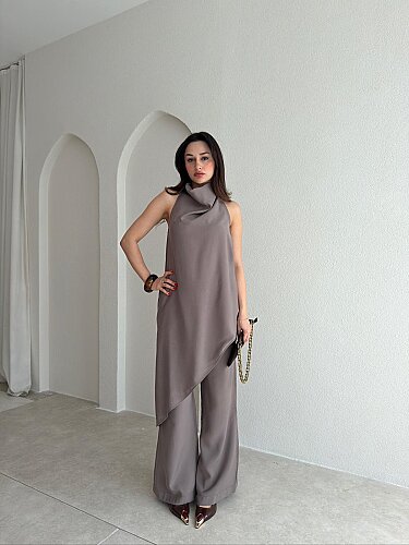 CROWN Takım 5486 -Gri - Mooi Butik