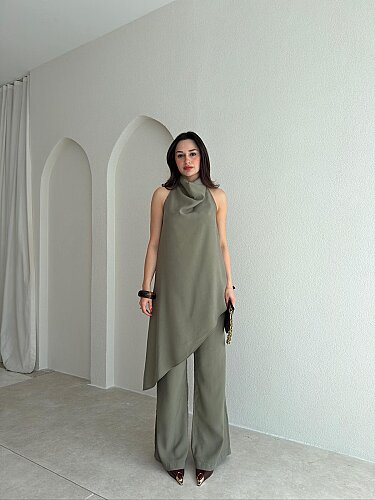 CROWN Takım 5486 - Haki - Mooi Butik