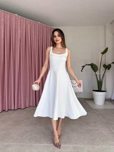DANDELİON Midi Elbise 5320 - Beyaz - Mooi Butik