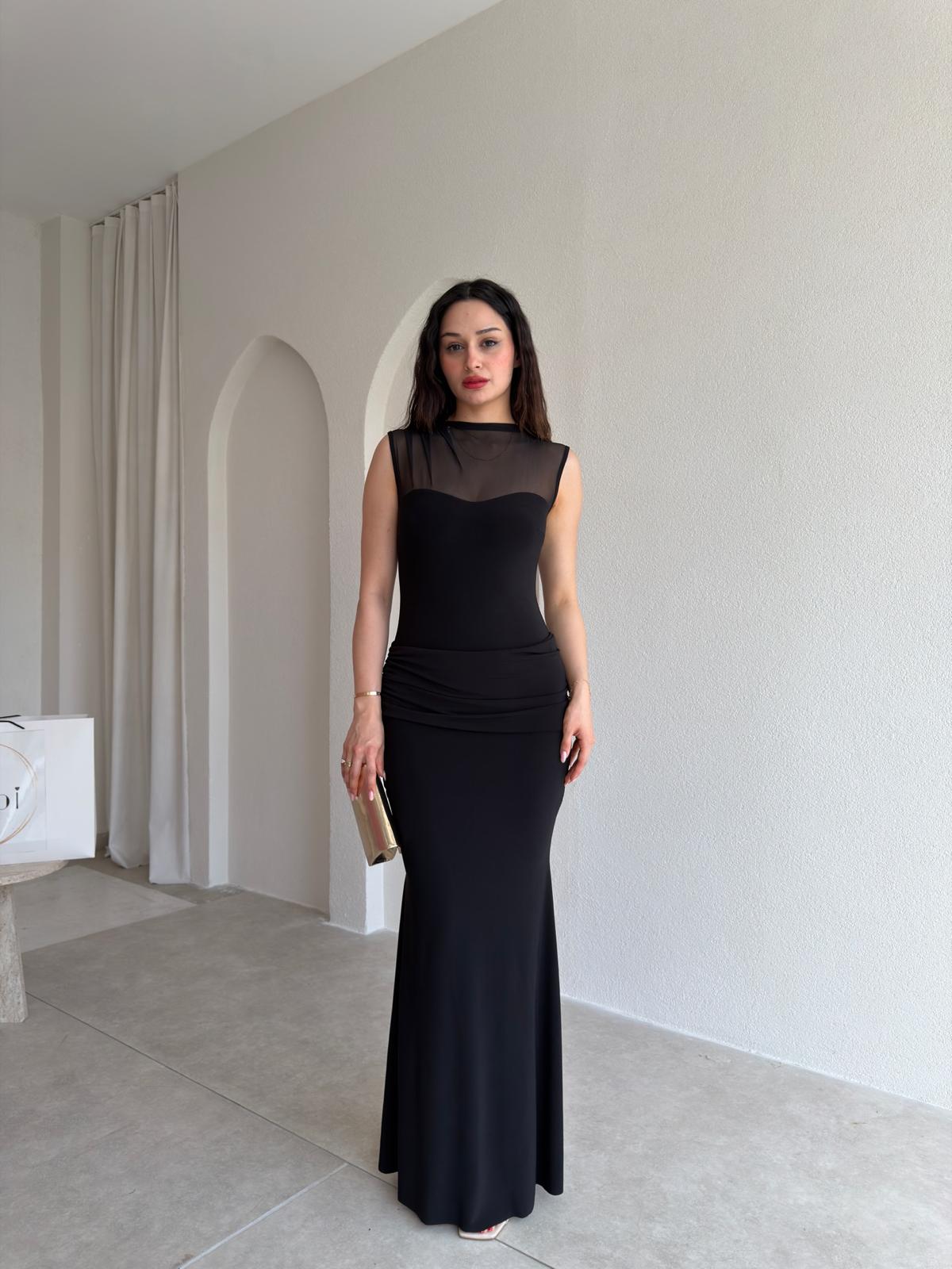 DERCOS Maxi Elbise 5509 - Siyah