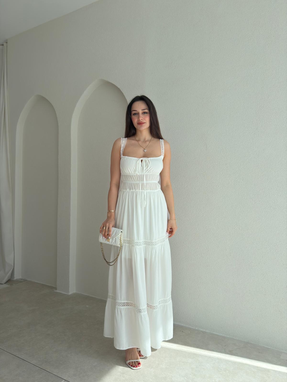 DEREK Maxi Elbise 3423 - Beyaz