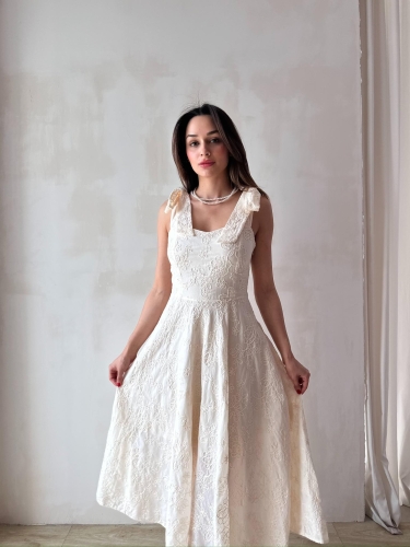 DİCKSON Midi Elbise 3373 - Krem - Mooi Butik