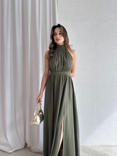 DİDEROT Maxi Elbise 9045 - Haki - 3