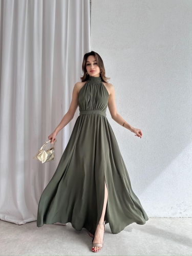 DİDEROT Maxi Elbise 9045 - Haki - 2