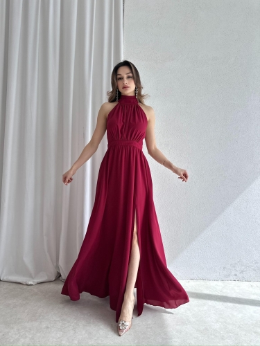 DİDEROT Maxi Elbise 9045 - Bordo - 3