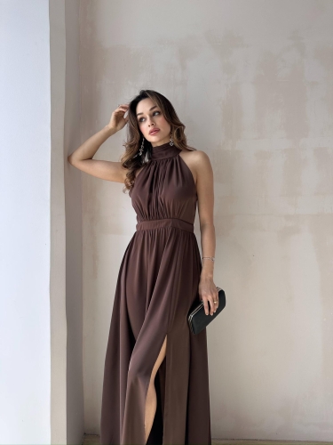 DİDEROT Maxi Elbise 9045 - Acı Kahve 