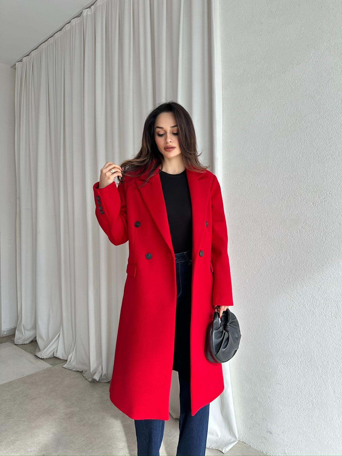 DOLCE Kaşe Kaban 8749 - Kırmızı