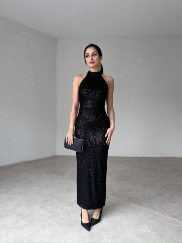DOWNEY Maxi Elbise 0193 - Siyah - 2