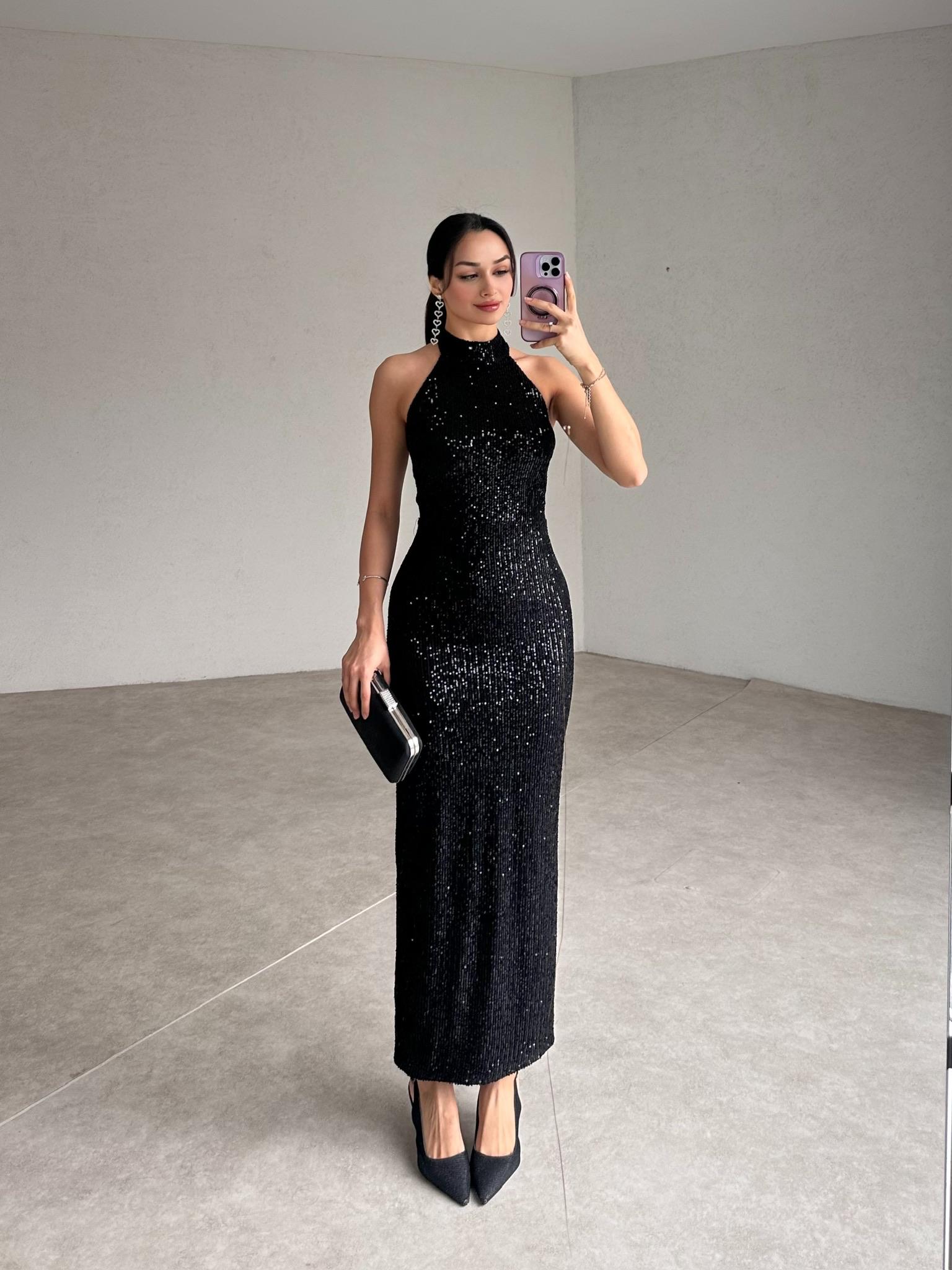 DOWNEY Maxi Elbise 0193 - Siyah - 3