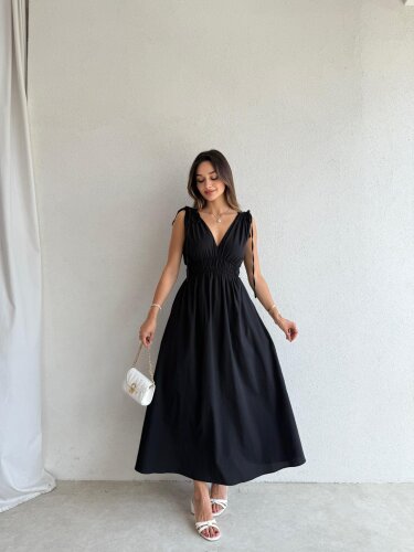 DUFFY Maxi Elbise 3223 - Siyah - Mooi Butik