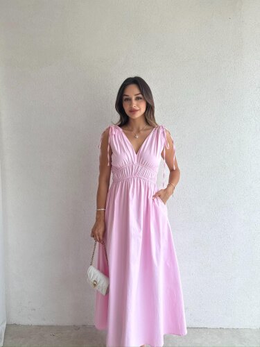 DUFFY Maxi Elbise 3223 - Pembe - Mooi Butik
