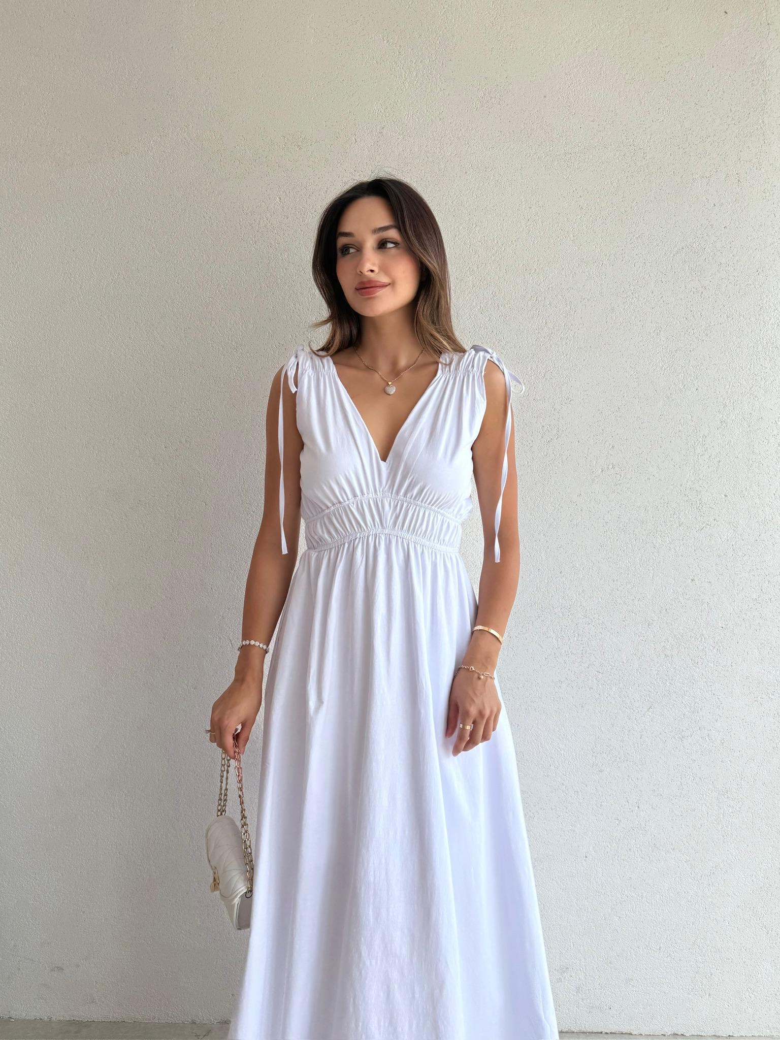 DUFFY Maxi Elbise 3223 - Beyaz