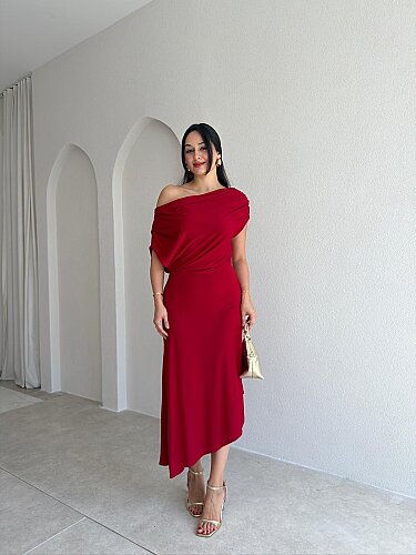 EDEL Midi Elbise 4103 - Kırmızı - Mooi Butik