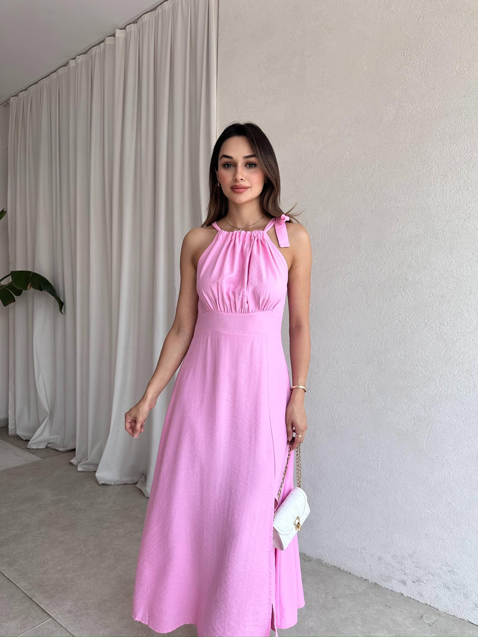 EDMUND Maxi Elbise 5778 - Pembe