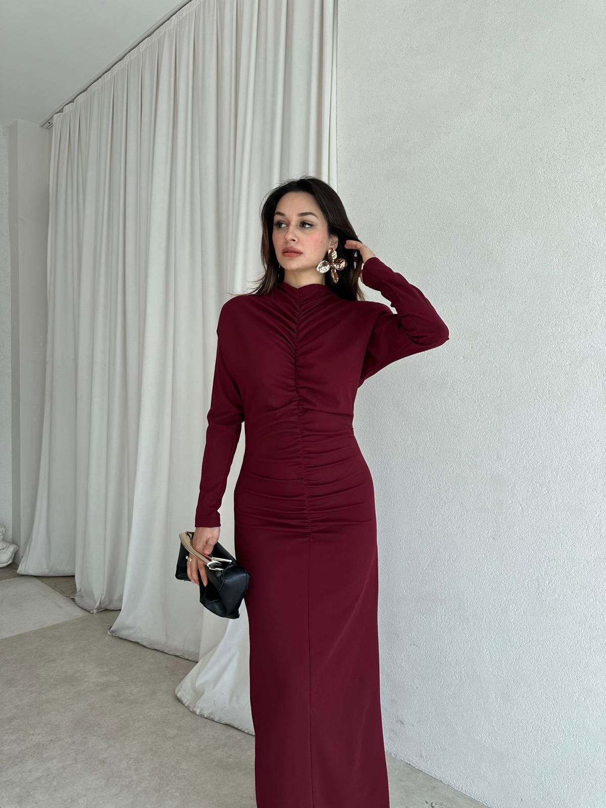 EMPİRE Midi Elbise 8554 - Bordo