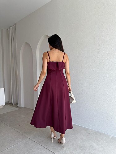 FABRİ Midi Elbise 7337 - Bordo - 3