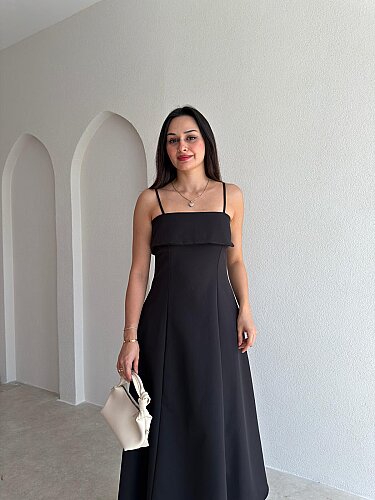 FABRİ Midi Elbise 7337 - Siyah - 2
