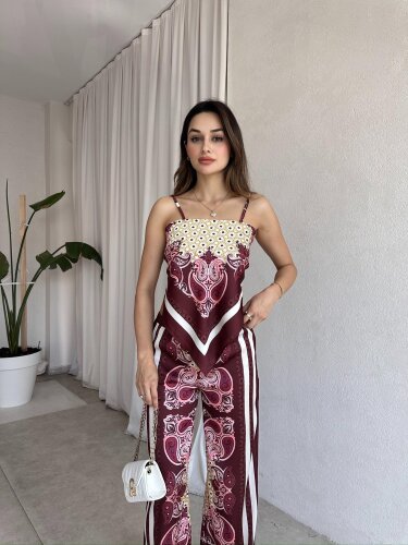 FAMOUS Takım 6389 - Bordo - Mooi Butik