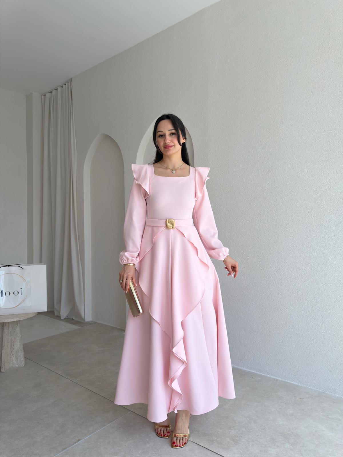 FAURA Maxi Elbise 6954 - Pudra