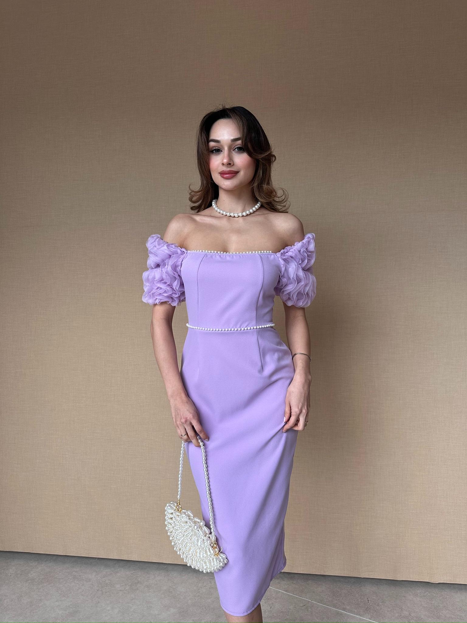 ANJELİKA Midi Elbise 1119 - Lila 