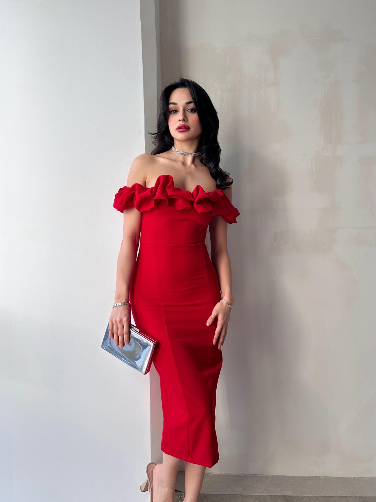 SOPHİA Elbise 2389 - Kırmızı