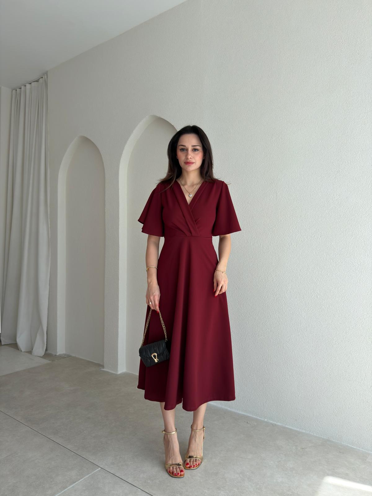 FRESH Midi Elbise 8984 - Bordo