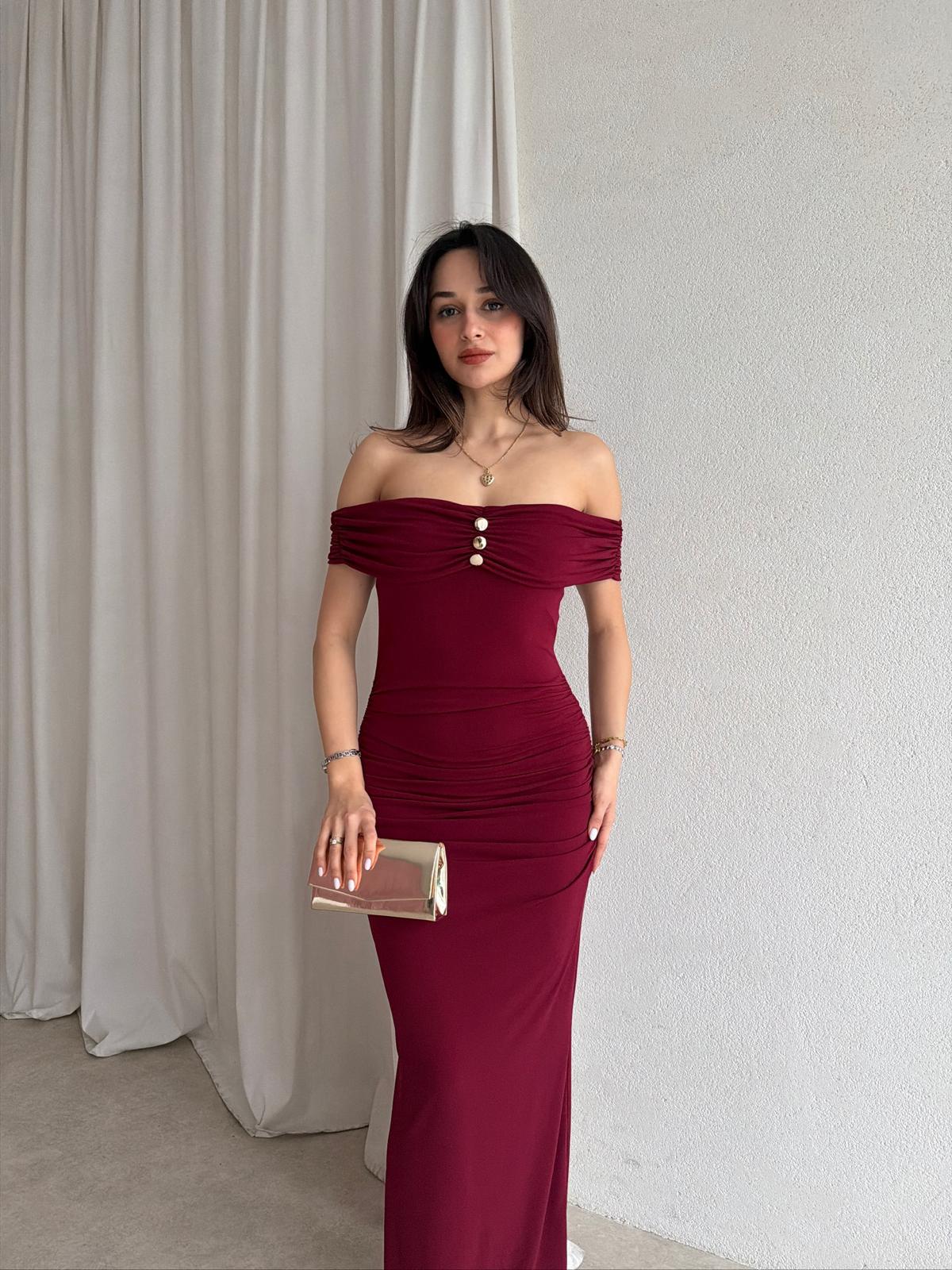 FREZYA Maxi Elbise 8902 - Bordo