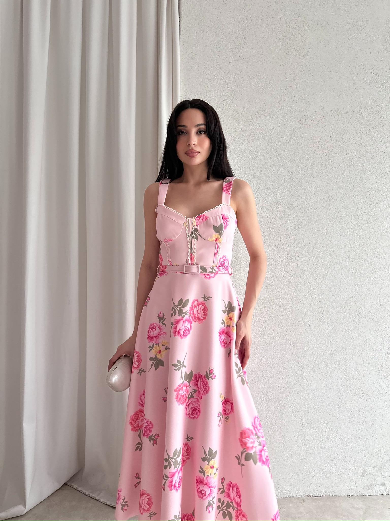 FULGENT Midi Elbise 7495 - Pembe