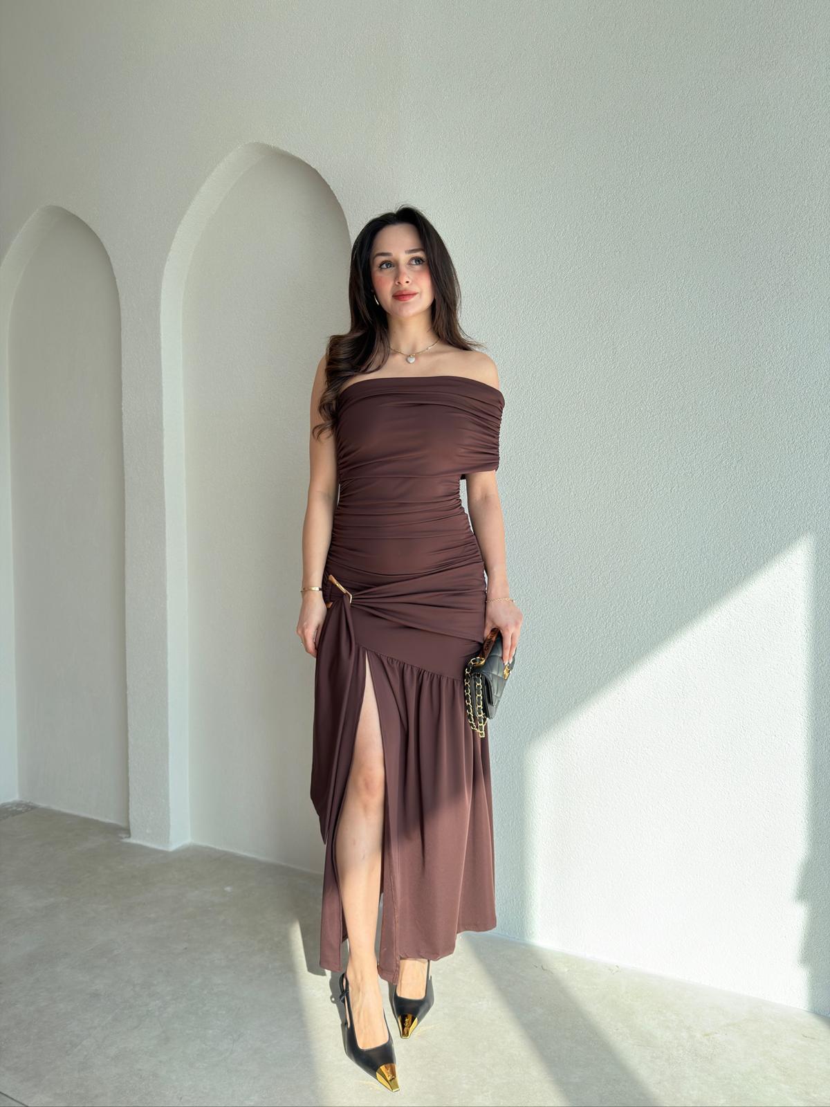 GALLER Midi Elbise 9000 - Acı Kahve
