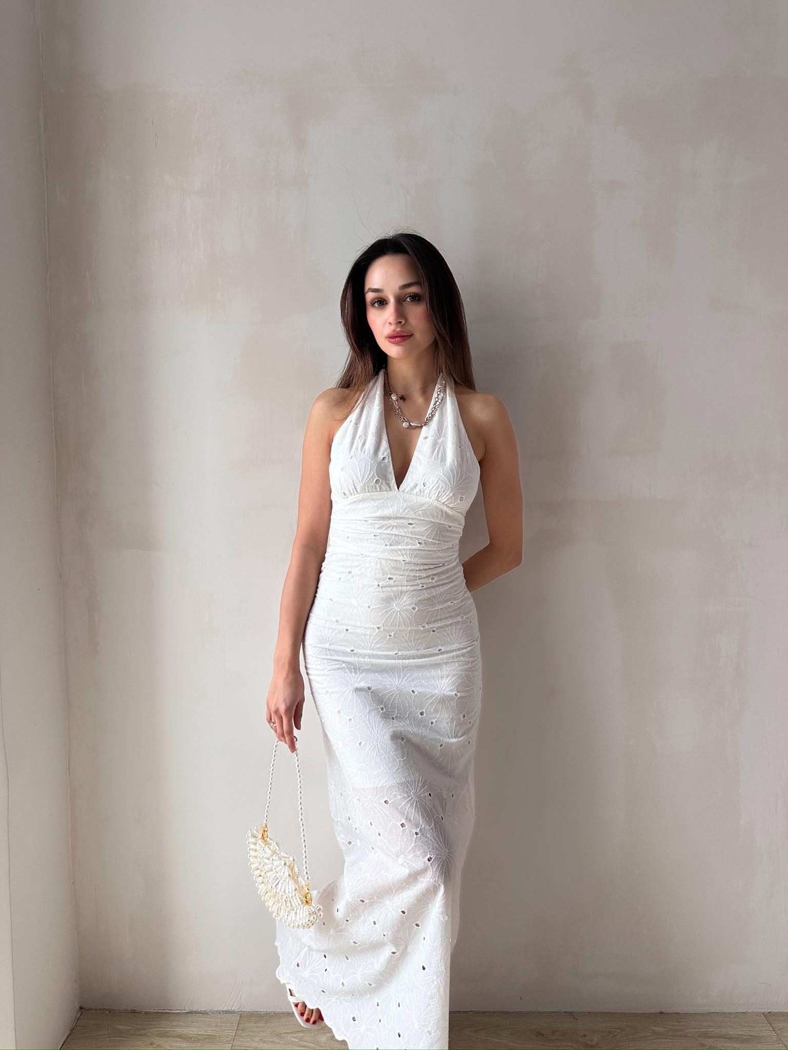 GASPARD Maxi Elbise 5267 - Beyaz
