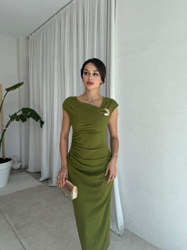 GEDSON Midi Elbise 8533 - Yağ Yeşili - Mooi