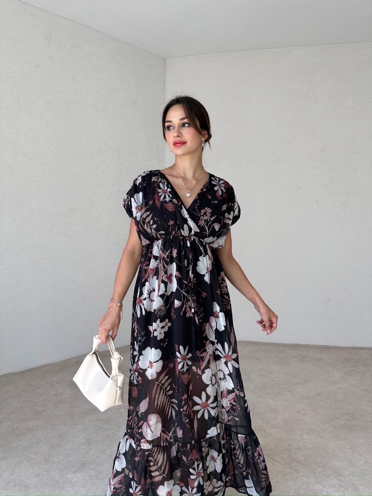 GLOSS Maxi Elbise 3787 - Siyah