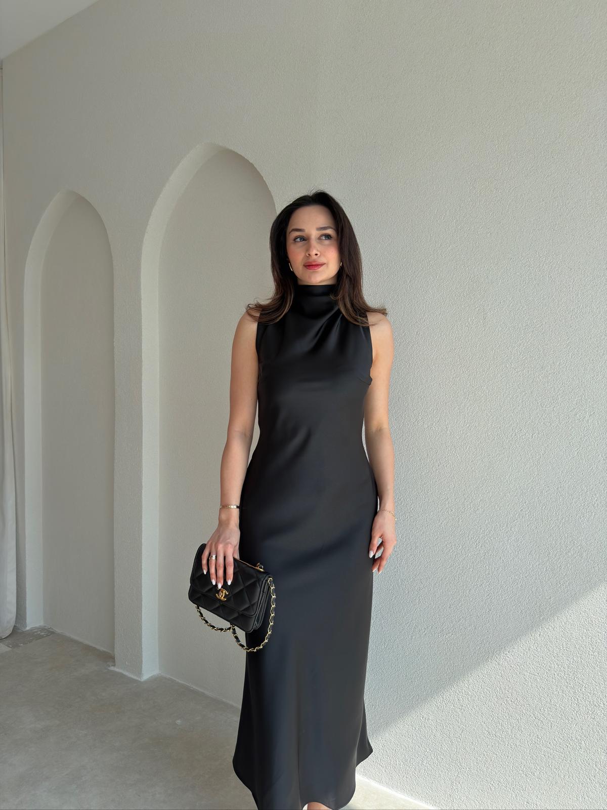 GODWİN Maxi Elbise 6493 - Siyah
