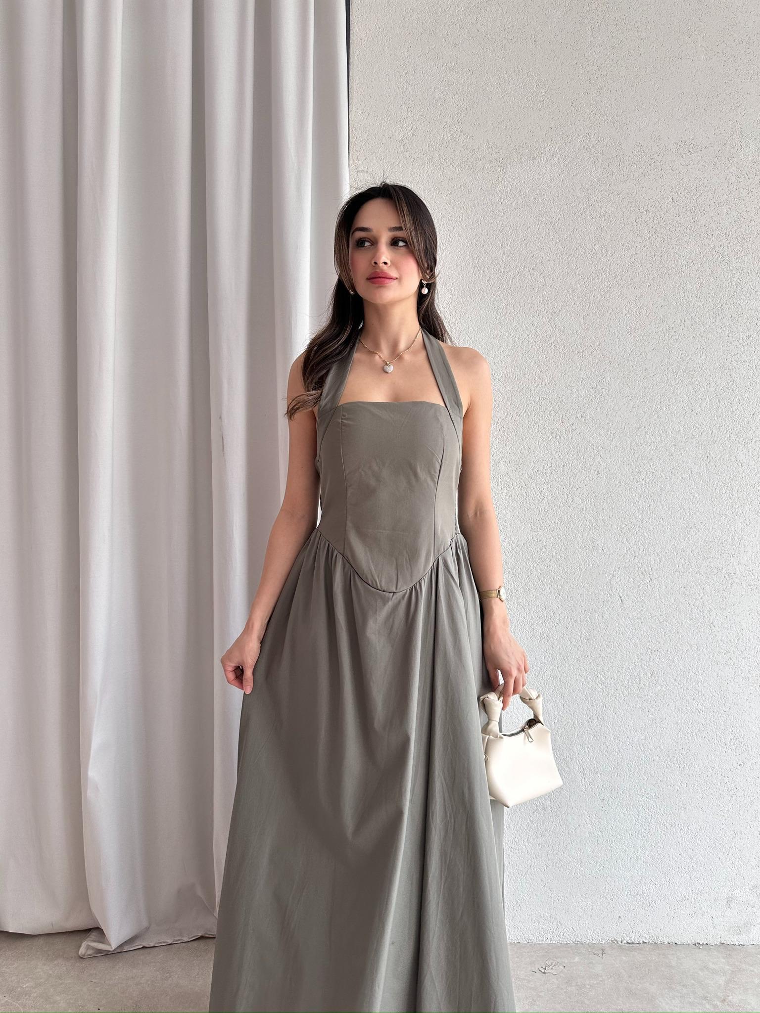 GOLDİE Maxi Elbise 7462 - Haki