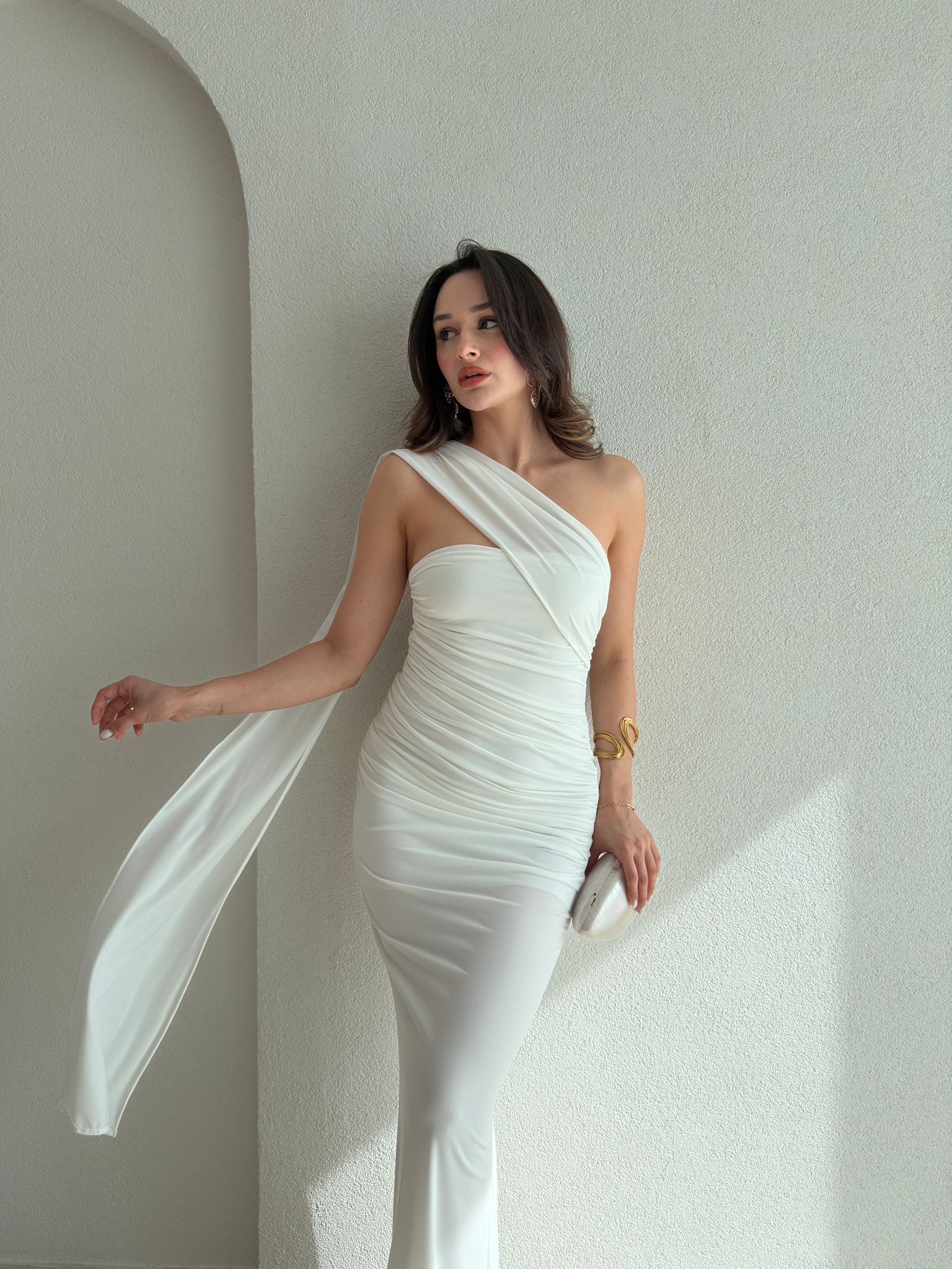 HARMONY Maxi Elbise 8375 - Beyaz