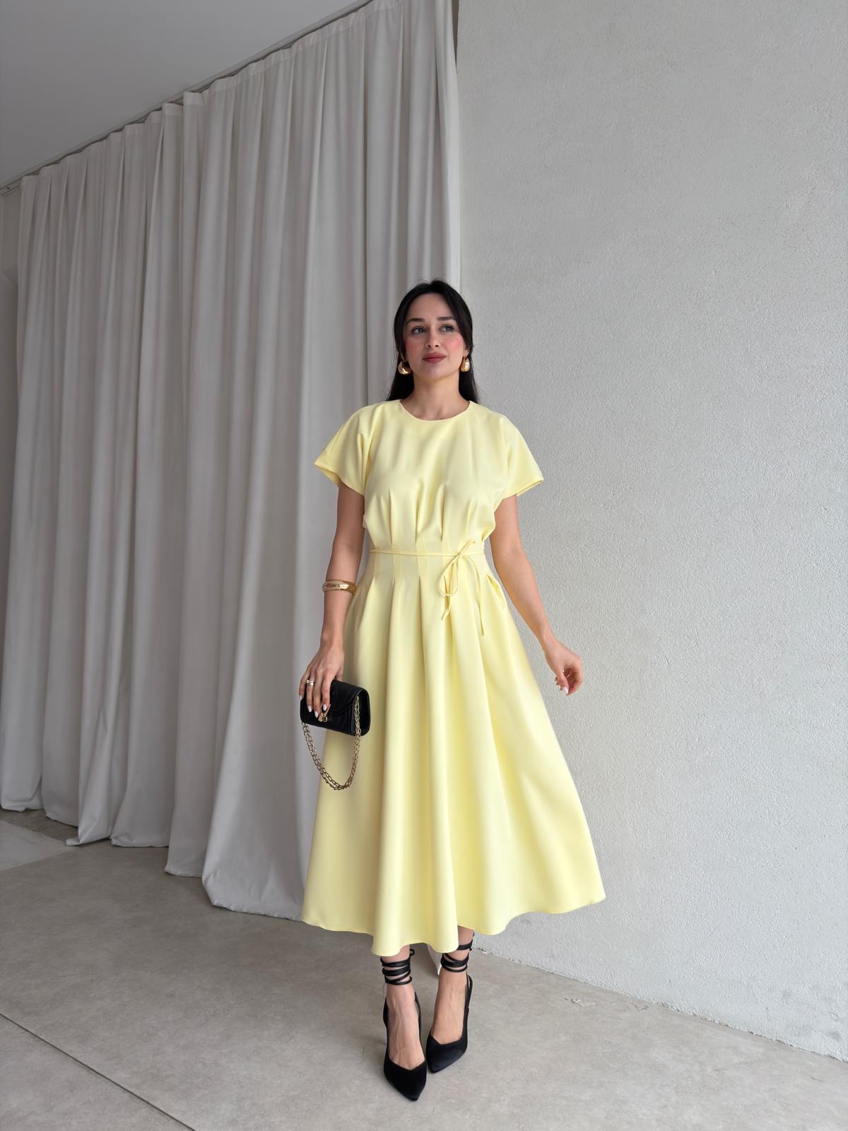 HELEN Midi Elbise 8881 - Sarı