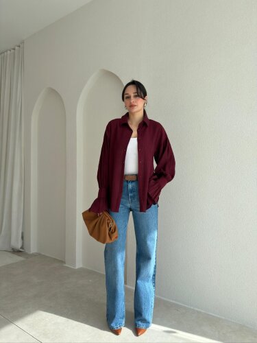  HELGA Gömlek 6856 - Bordo - 2