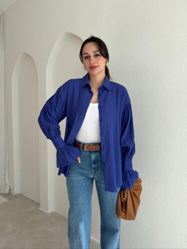 HELGA Gömlek 6856 - Saks Mavisi - Mooi Butik