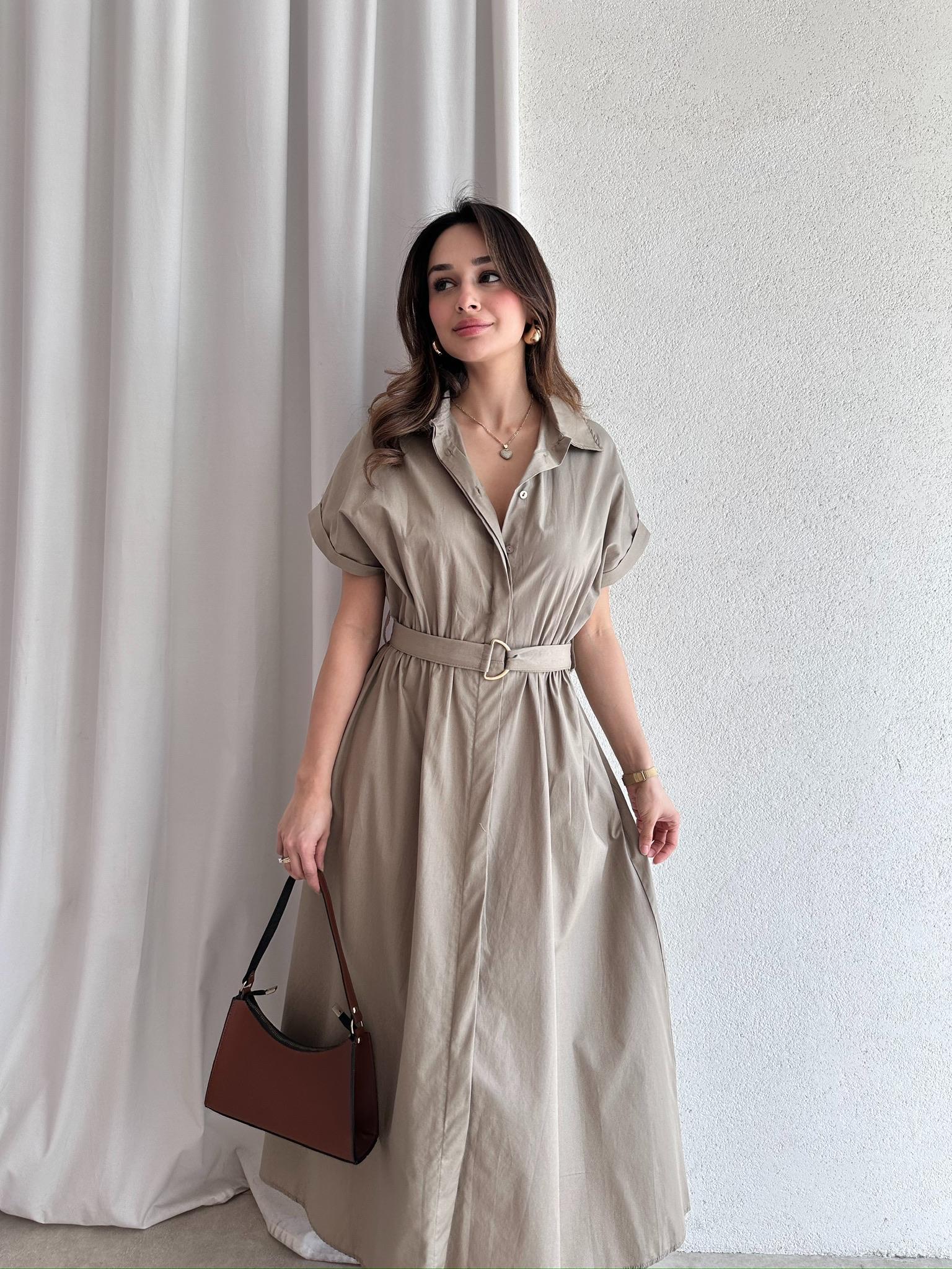 HERTHA Midi Elbise 3499 - Haki