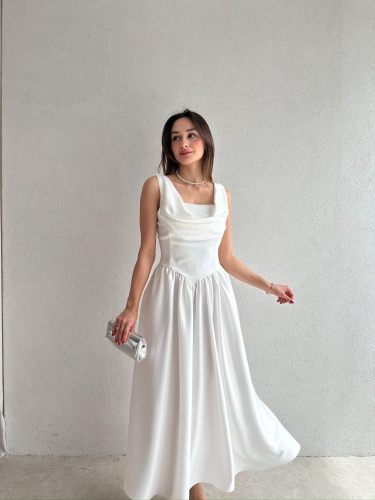 HİPATİA Maxi Elbise 5090 - Beyaz - 1