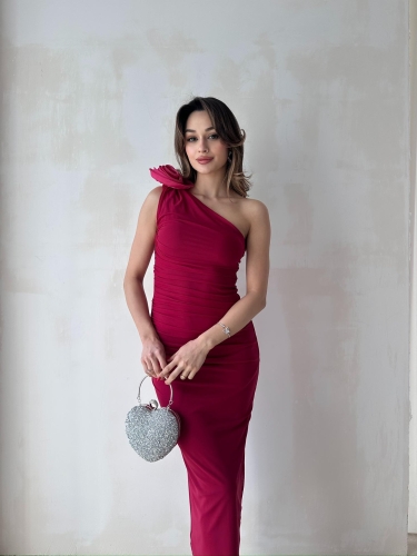 HOWKER Maxi Elbise 3892 - Fuşya - Mooi Butik