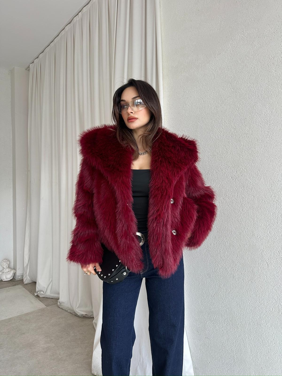 İDOLE Kürk 8552 - Bordo